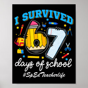Póster Maestra de educación especial Sobreviví 67 días de