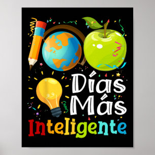 Póster Maestra de español 100 días más inteligente Día 10