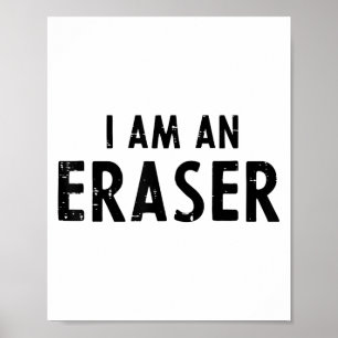 Póster Maestra De Halloween Soy Un Eraser Gracioso Traje