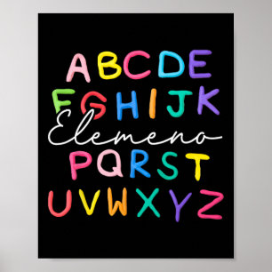 Póster Maestra de jardín de infantes Abc Elemeno Niño Niñ