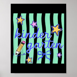 Póster Maestra de jardín de infantes Preppy Ed Niña de vu