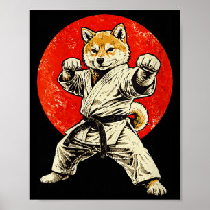 Póster Maestra de karate de shiba inu femenino artes marc