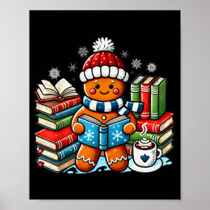 Póster Maestra de lectura de pan de jengibre Biblioteca l