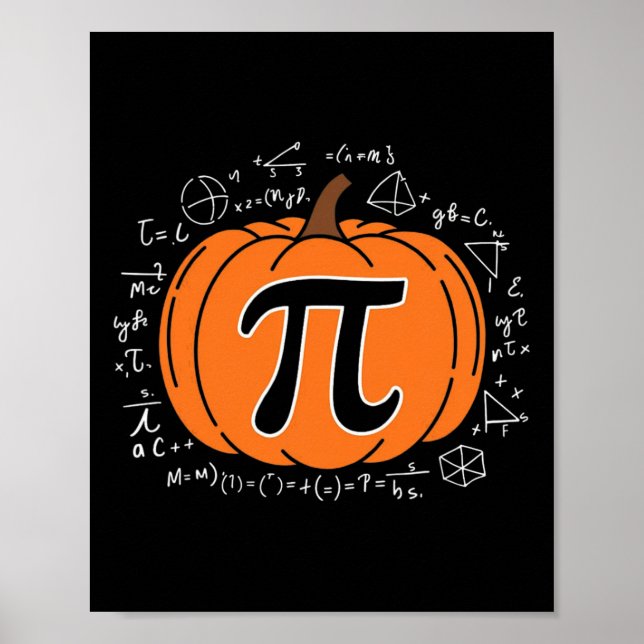 Póster Maestra de matemáticas pumpkin Pi Pie Halloween gr (Frente)