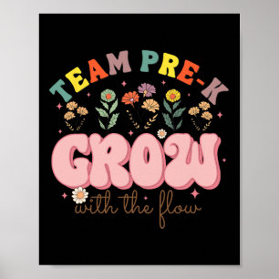 Póster Maestra de pre-k Equipo Crecer con el flujo Preesc