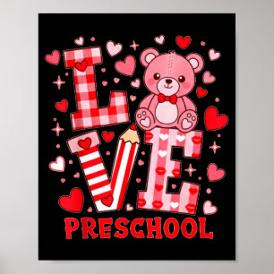 Póster Maestra de preescolar del día de San Valentín