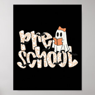 Póster Maestra de preescolar Halloween Fantasma Profesora