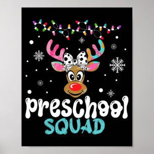 Póster Maestra de preescolar navidad equipo de preescolar