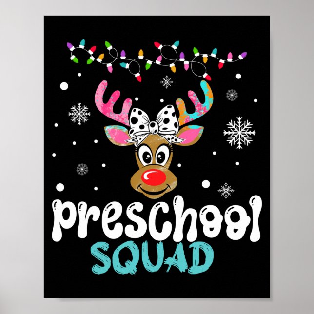 Póster Maestra de preescolar navidad equipo de preescolar (Frente)