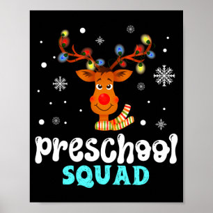 Póster Maestra de preescolar navidad equipo de preescolar
