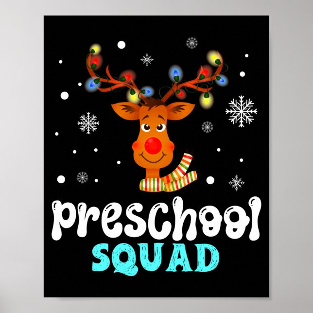 Póster Maestra de preescolar navidad equipo de preescolar (Frente)