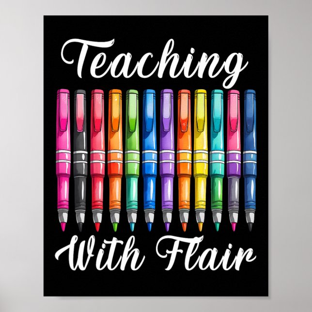 Póster Maestra de preescolar Teaching With Flair Primer d (Frente)
