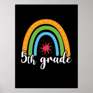 Póster Maestra de quinto grado Estrella del Arcoiris de q