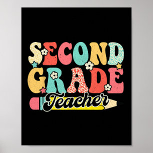 Póster Maestra de segundo grado Groovy primer día segundo