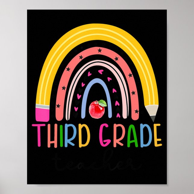 Póster Maestra De Tercer Grado Arcoiris Vuelve A La Escue (Frente)