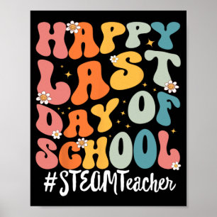 Póster Maestra De Vapor Feliz Día De Maestra Escolar