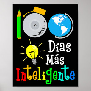 Póster Maestra española 100 días más inteligente 100 días