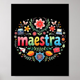 Póster Maestra Española Profesora Mexicana México