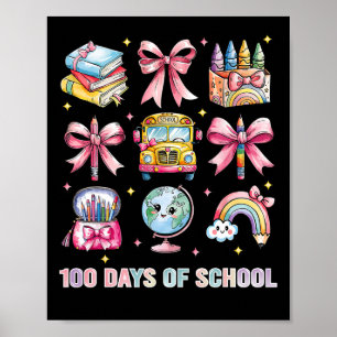 Póster Maestra Estudiante Coquette Bow 100 Días De Escuel