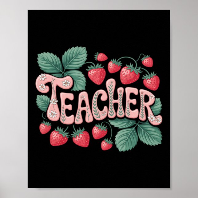 Póster Maestra Fresa Adorable (Frente)