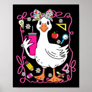 Póster Maestra Gansa Tonta Coqueta Retro Preppy Volver A