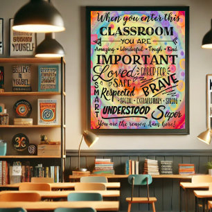 Póster Maestra inspiradora y colorida