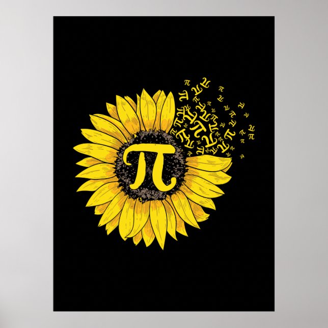 Póster Maestra Maestra Pi Número Girasol (Frente)