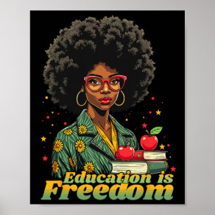 Póster Maestra negra Afro Retro Mes de Historia Negra