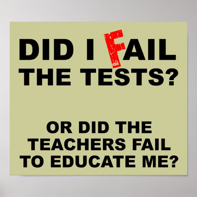 Póster Maestra no logra Poster de Rótulo gracioso (Frente)