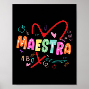 Póster Maestra Profesora de Español Lengua Extranjera Esp
