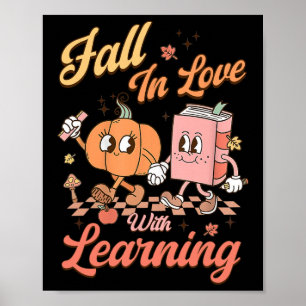 Póster Maestra Retro Enamorada De Aprender El Otoño