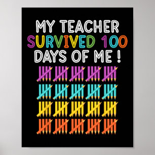 Póster Maestra Sobrevivió A 100 Días De Mí Fun School Pro