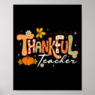 Póster Maestro Agradecido Día de Acción de Gracias Otoño 