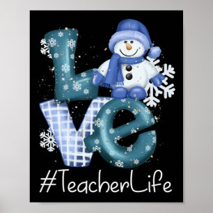 Póster Maestro Amor Muñeco de Nieve Navidad Mujeres Invie