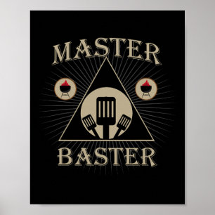 Póster Maestro Baster Divertido Parrilla Barbacoa Pitmast