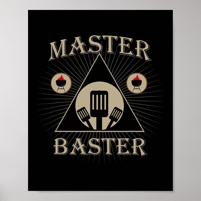 Póster Maestro Baster Divertido Parrilla Barbacoa Pitmast (Frente)