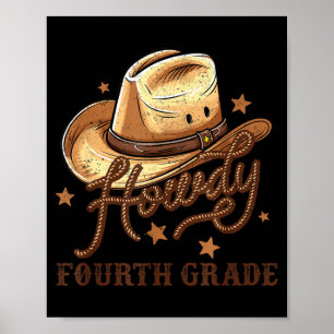 Póster Maestro de 4to Grado Rodeo Country Western Howdy C