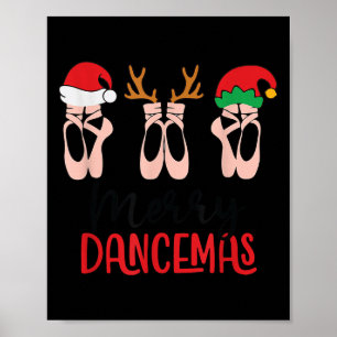 Póster Maestro de baile de ballet Feliz Dancemas Navidad