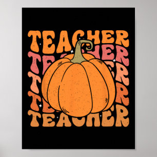 Póster Maestro de calabaza Otoño Día de Acción de Gracias