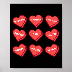 Póster Maestro de Ciencias Día de San Valentín Corazón Qu