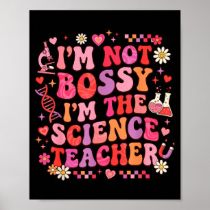 Póster Maestro de Ciencias San Valentín Retro Groovy Biol
