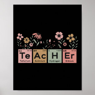 Póster Maestro de Ciencias Tabla Periódica Floral Para Qu