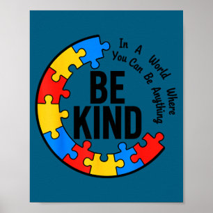 Póster Maestro de conciencia sobre el autismo sé amable p