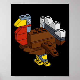Póster Maestro de construcción de ladrillos de bloques de