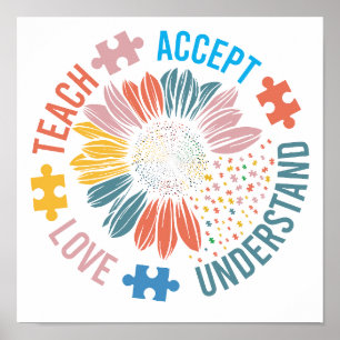 Póster Maestro de Educación Especial SPED Autismo Girasol