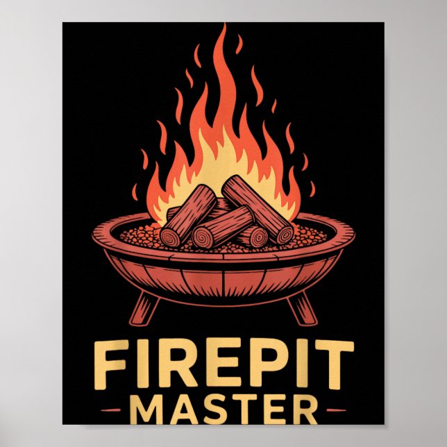 Póster Maestro de fogata Camping Fuego de campamento Camp (Frente)