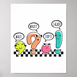 Póster Maestro de gramática Espera Qué Detente Estoy de a