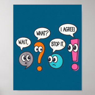 Póster Maestro de gramática vida enseñando esperar qué pa