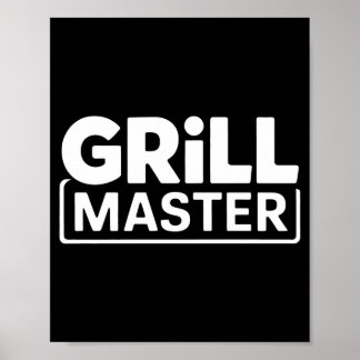 Póster Maestro de la parrilla BBQ masculina rey del humo