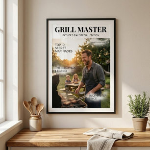 Póster Maestro de la Parrilla Personalizado Día del Padre